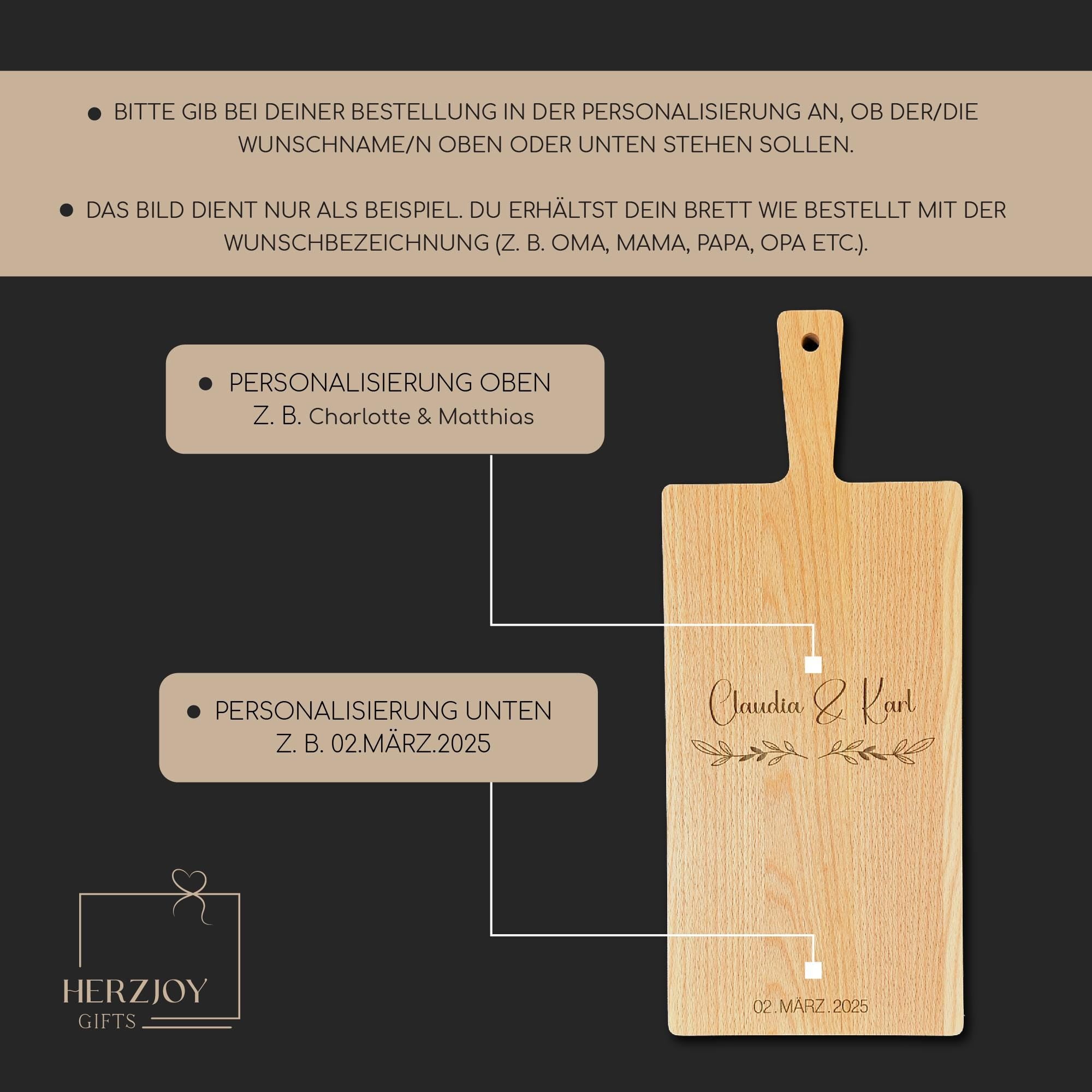 Robustes Holzbrett mit Griff, aus hochwertigem Buchenholz, geölt, stilvoll, pflegeleicht, vielseitig einsetzbar für die Küche, als Servierbrett oder als individuelles Geschenk für besondere Anlässe.