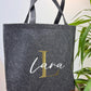 Hochwertige personalisierte Filztasche mit Name und Initiale – eine Geschenkidee für Mama, Oma, Schwester oder Freundin. Perfekt als Reisetasche oder Einkaufstasche für den Alltag. Ideal als Geburtstags Geschenk oder für Ostern.