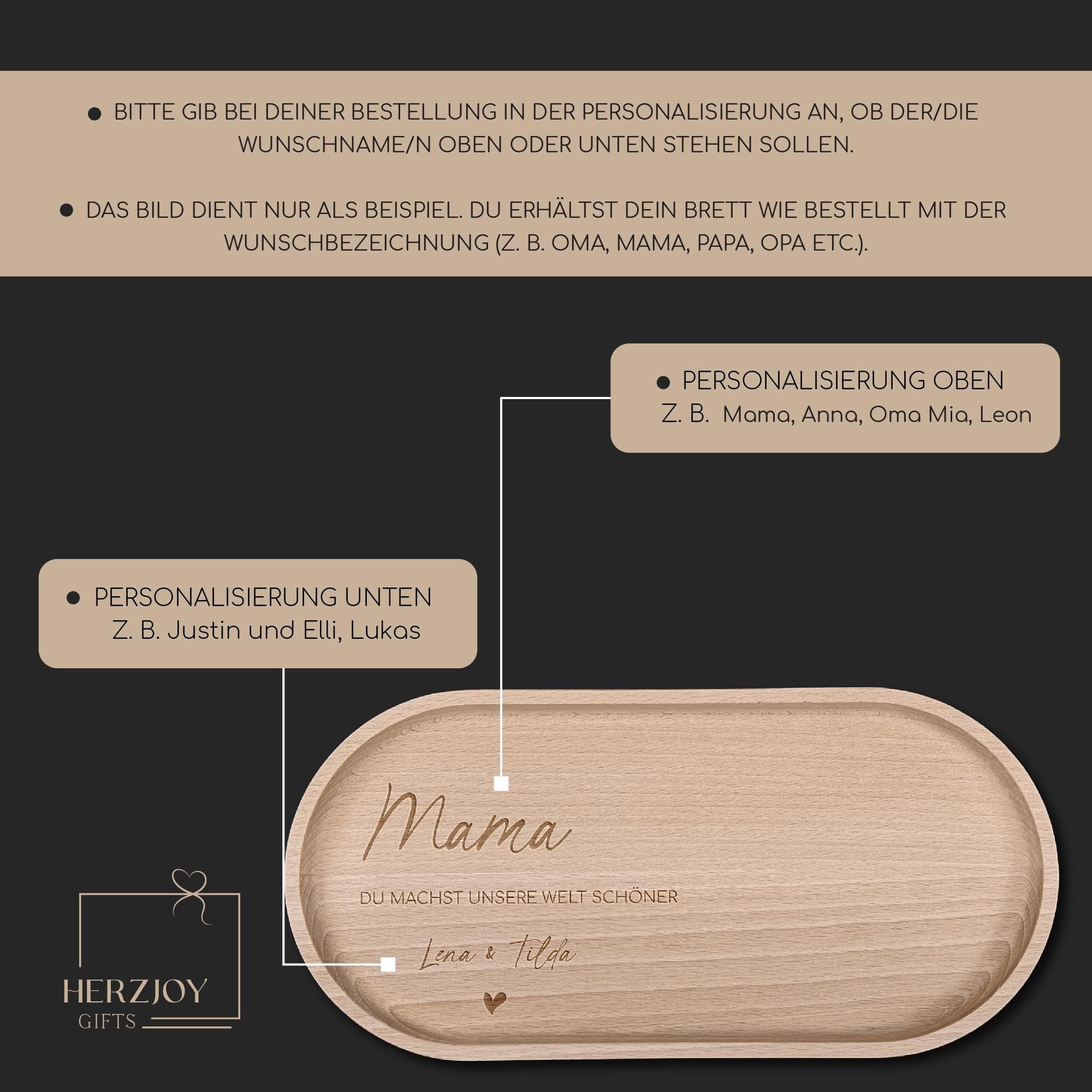Ein handgefertigtes Buchenholz-Tablett mit Hartwachs-Beschichtung, das als personalisiertes Geschenk zu verschiedenen Anlässen wie Geburtstagsfeiern oder Ostern verwendet werden kann. Ideal für dekorative Zwecke und das Servieren kleiner Leckereien.
