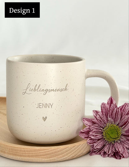 Keramiktasse personalisiert Lieblingsmensch | Kaffeetasse Geschenk für Freundin mit Namen, Weihnachten Muttertag, Abschied Geschenk Kollegin