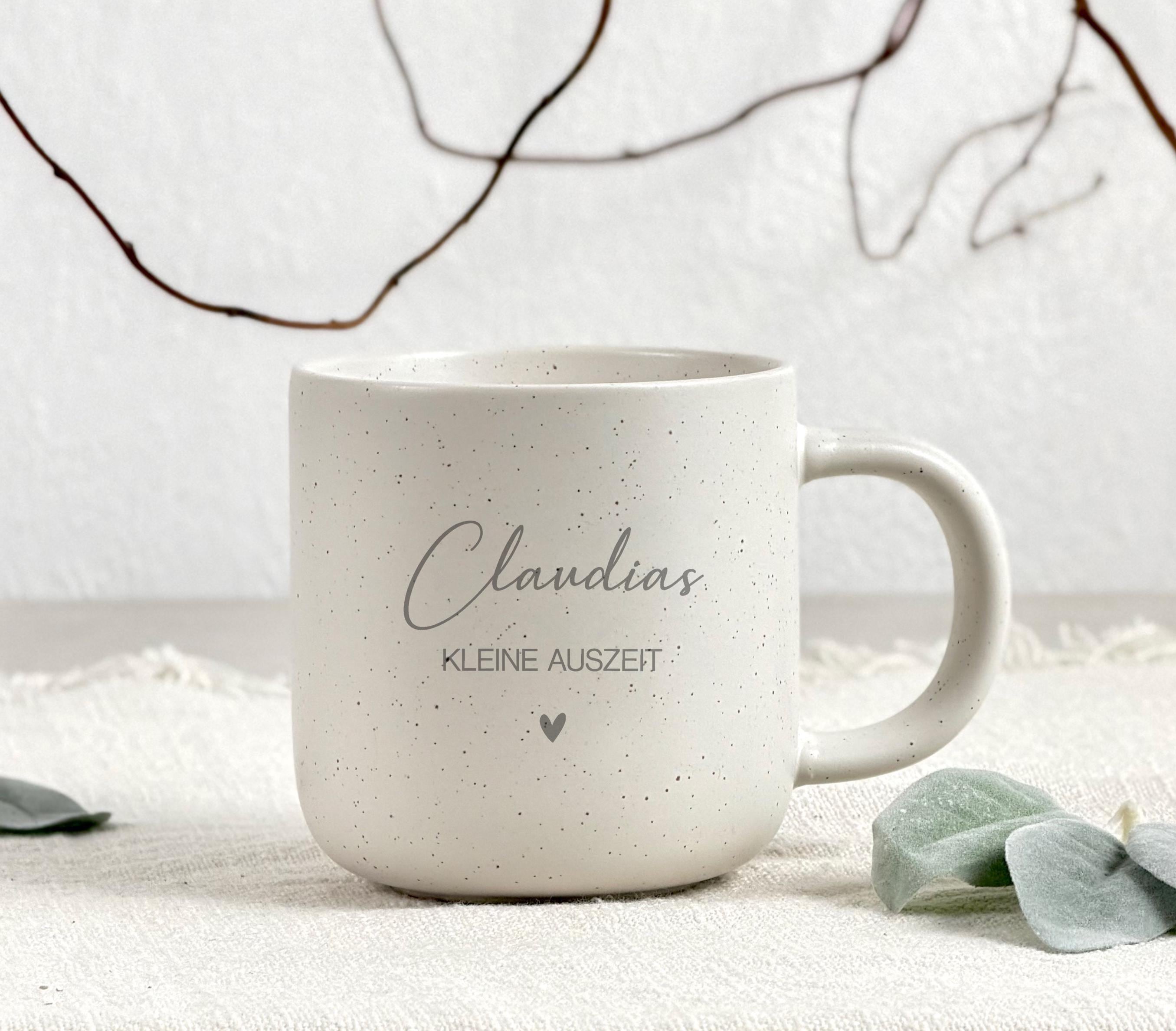 Personalisierte Tasse mit Name | Kleine Auszeit Kaffeetasse | Geschenk für Freundin | Geburtstag | Weihnachtsgeschenk Frau | Keramik Becher