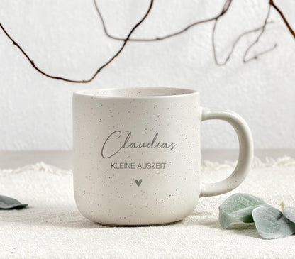 Personalisierte Tasse mit Name | Kleine Auszeit Kaffeetasse | Geschenk für Freundin | Geburtstag | Weihnachtsgeschenk Frau | Keramik Becher