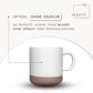 Obenansicht eines personalisierten Tassen-Sets: beige Keramiktasse mit Name auf graviertem Holztablett. Modernes, minimalistisches Design, perfekt als Geschenkidee für besondere Menschen. Steingut Tasse beige Personalisierbar
Gravierte Keramiktasse mit Herz und Wunschname als Geschenkidee für Schwester oder Freundin. Die hochwertige Verarbeitung macht diese Tasse zu einem langlebigen Erinnerungsstück.