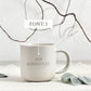 Detailaufnahme einer individuell gravierten Kaffeetasse aus Keramik mit personalisiertem Namen oder Spruch. Das elegante Motiv zeigt die feine Gravur, wodurch die Tasse zum besonderen Geschenk für Frauen wird. Ideal für beste Freundin, Schwester, Mutter oder Oma. Perfekte Geschenkidee für Weihnachten, Geburtstag oder Abschied eines Kollegen. Hochwertige Qualität, dezenter Stil und personalisierte Botschaft verleihen dem Produkt emotionale Bedeutung.