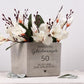 Blumentopf mit Wunschzahl als individuelles Geburtstagsgeschenk, perfekt für Mama oder Oma zum runden Geburtstag, modernes und liebevolles Dekoelement für Pflanzen