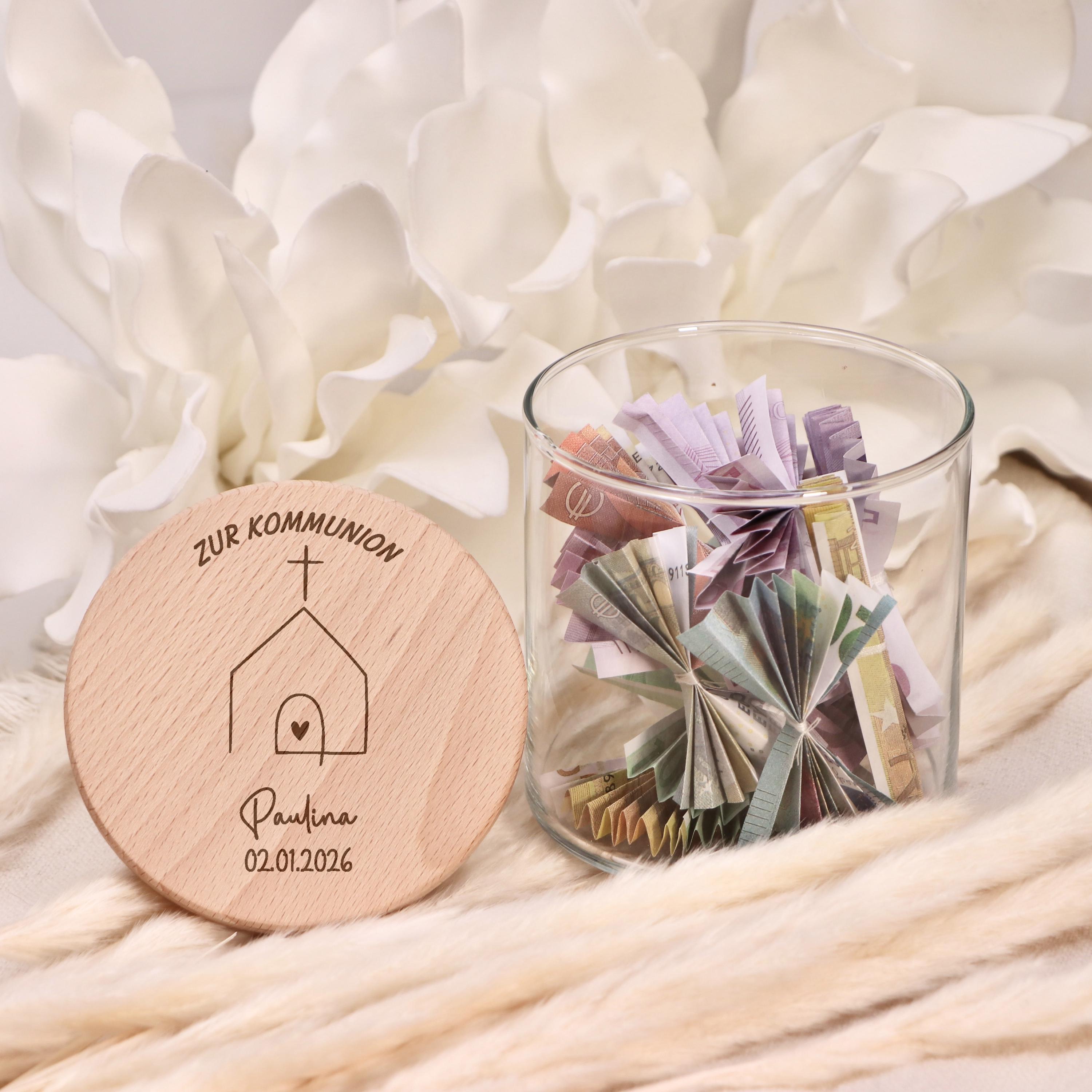 Geschenk zur Taufe personalisiert, vielseitig einsetzbar als Taufgeschenk, Kommunionsgeschenk oder Konfirmationsgeschenk. Zeitloses Design, das sich harmonisch in jedes Kinderzimmer integrieren lässt. Hochwertig verarbeitet, zeitlos und langlebig – ein Geschenk mit bleibender Bedeutung.Vorratsglas Keksdose Vorratsdose Personalisiert mit Gravur.