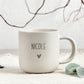 Gravierte Keramiktasse mit Namen als individuelles Geschenk für sie oder ihn. Perfekt geeignet als Geburtstagsgeschenk mit Namen, Geschenk für Freundin oder Muttertag. Zeitloses Design, langlebige Gravur und persönlicher Stil für besondere Momente.