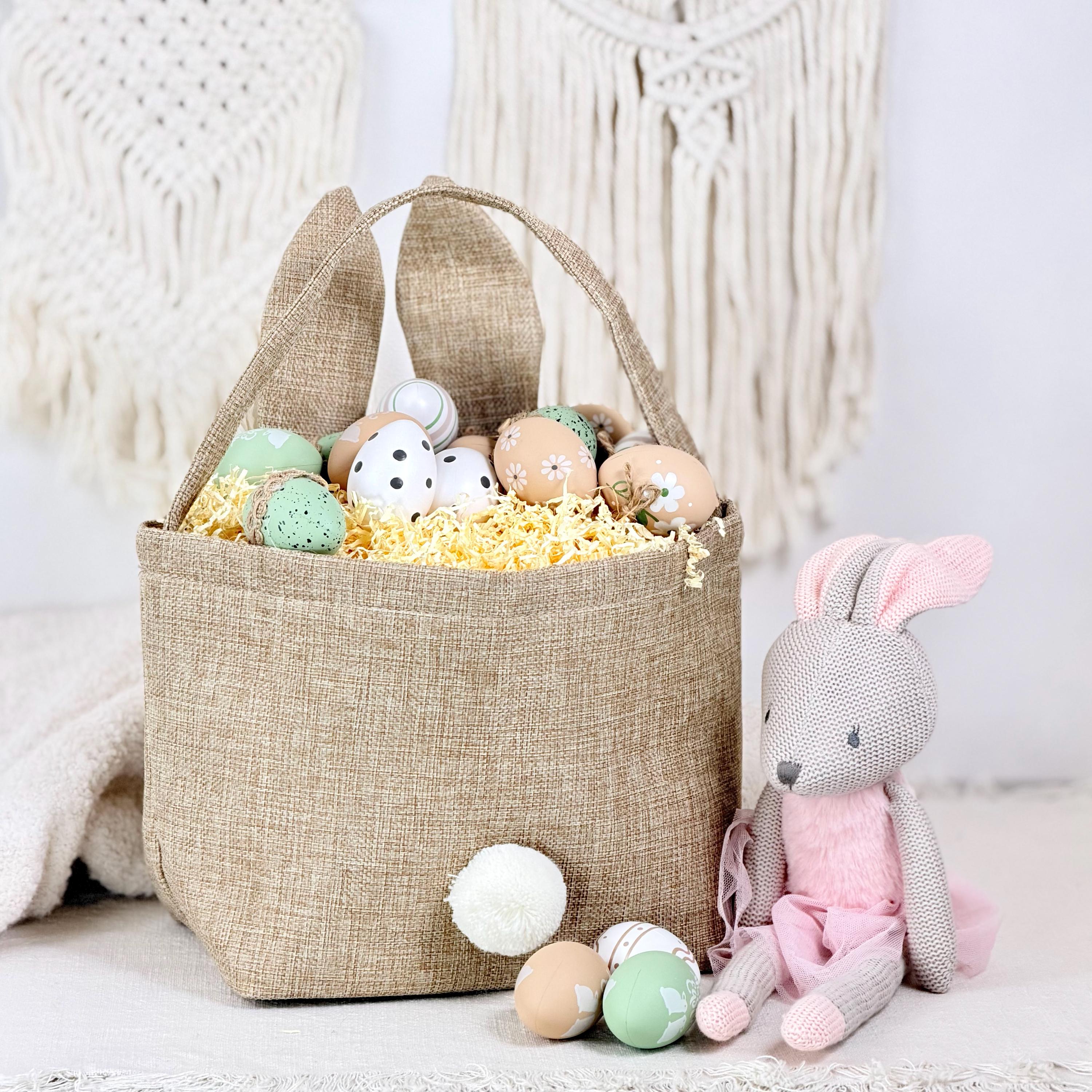 Osterkorb Mädchen mit Namen, personalisiertes Ostergeschenk Kinder im Hasen Design. Ideal für die Eiersuche Kinder im Garten oder Haus. Dieses Osterkörbchen ist dekorativ, praktisch und jedes Jahr wieder verwendbar.