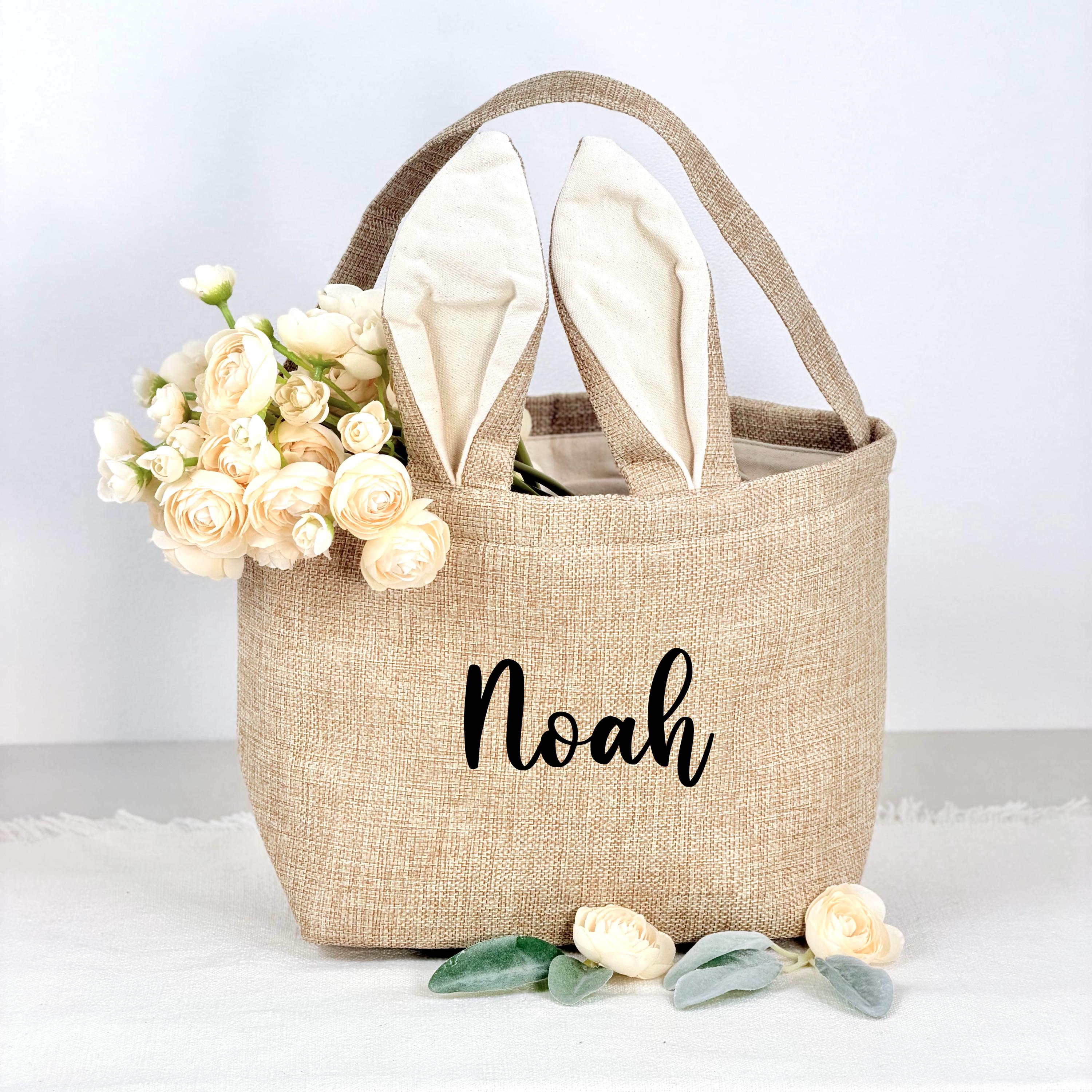 Personalisierter Osterkorb mit Namen für Kinder, dekoratives Osternest Kinder mit Hasenohren. Ideal als Geschenk für Kinder zu Ostern, zum Befüllen mit Ostereiern, Schokolade oder kleinen Spielzeugen. Ein individuelles Ostergeschenk Kinder, das jedes Jahr erneut Freude bereitet.