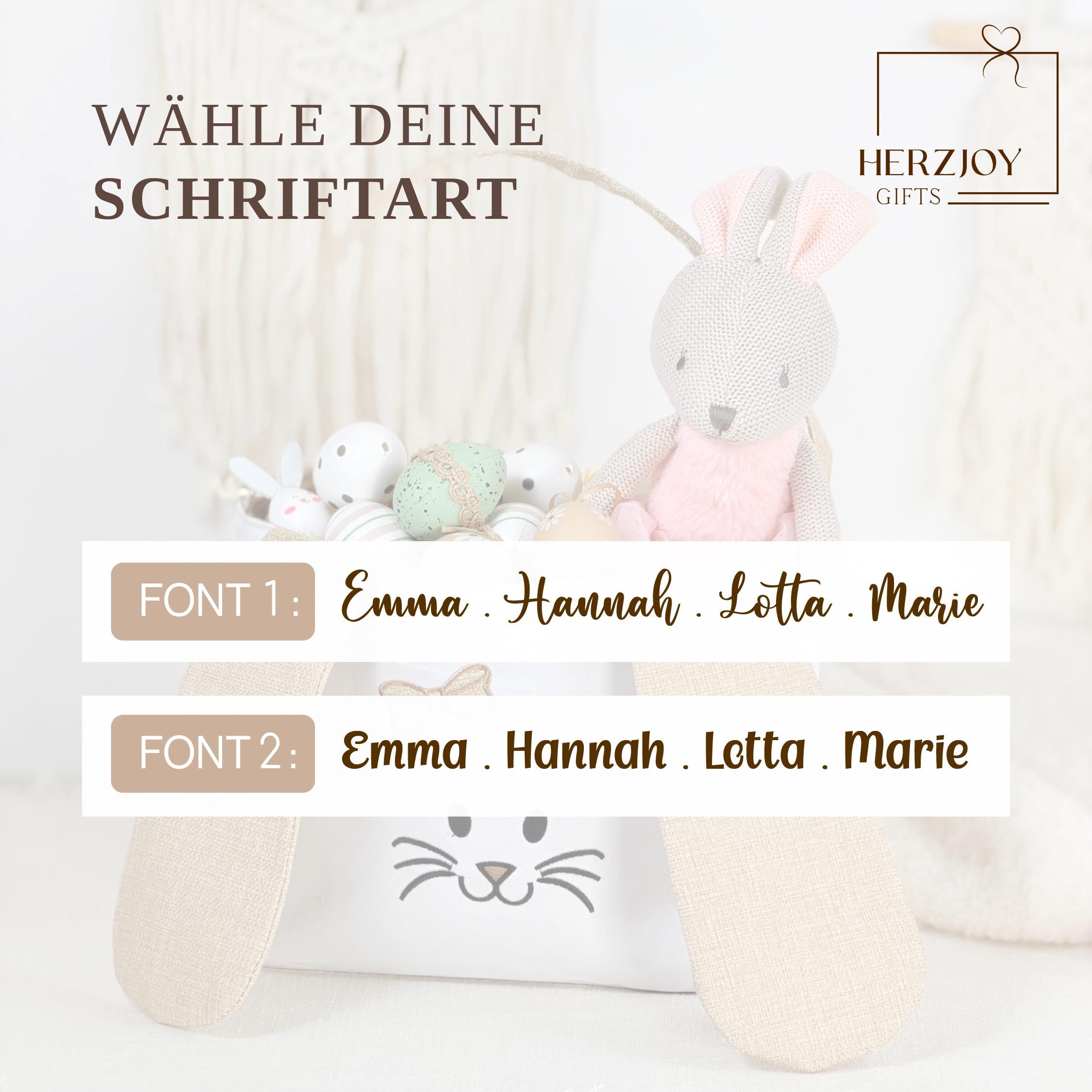 Osternest Kinder personalisiert mit Name, dekorativer Hasenkorb für Jungen oder Mädchen. Ideal als Ostergeschenk Kinder zur Eiersuche und als nachhaltige Geschenkkorb Idee für Familie, Patenkinder oder Enkel.