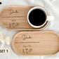 Geschenkset Tasse mit Tablett als Abschiedsgeschenk Erzieherin mit personalisierter Tasse. Diese Kaffeetasse mit Name eignet sich perfekt als Kindergarten Abschied Geschenk oder Dankeschön Geschenk Lehrer. Keramiktasse personalisiert ist ideal als Geschenk für Tagesmutter oder kleine Geschenke Tagesmutter bei Kita Abschied.