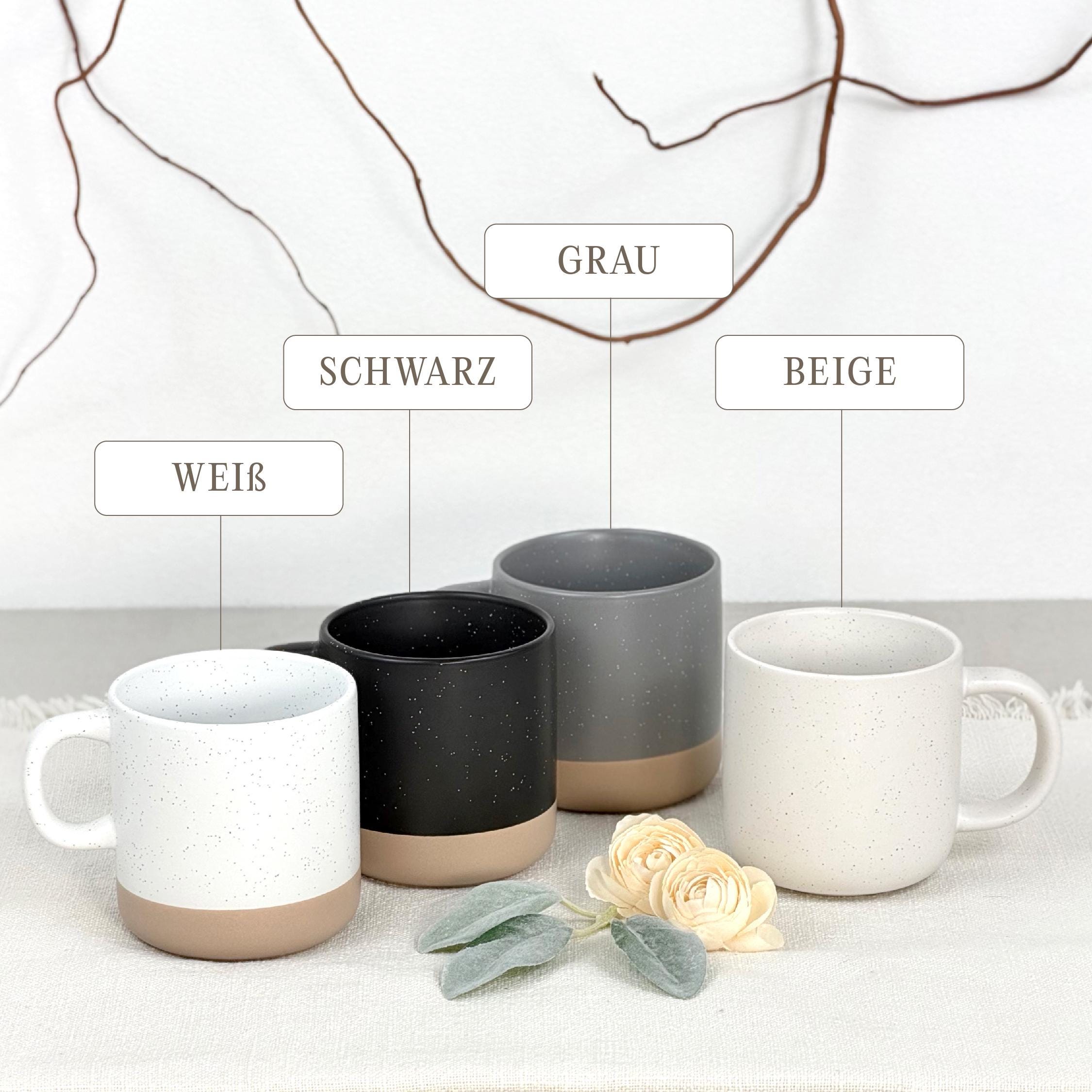Taufgeschenk Pate als personalisierte Tasse für Patentante mit Herz. Die Kaffeetasse mit Name und Gravur eignet sich ideal zur Taufe oder als liebevolle Überraschung von Eltern und Kind.
