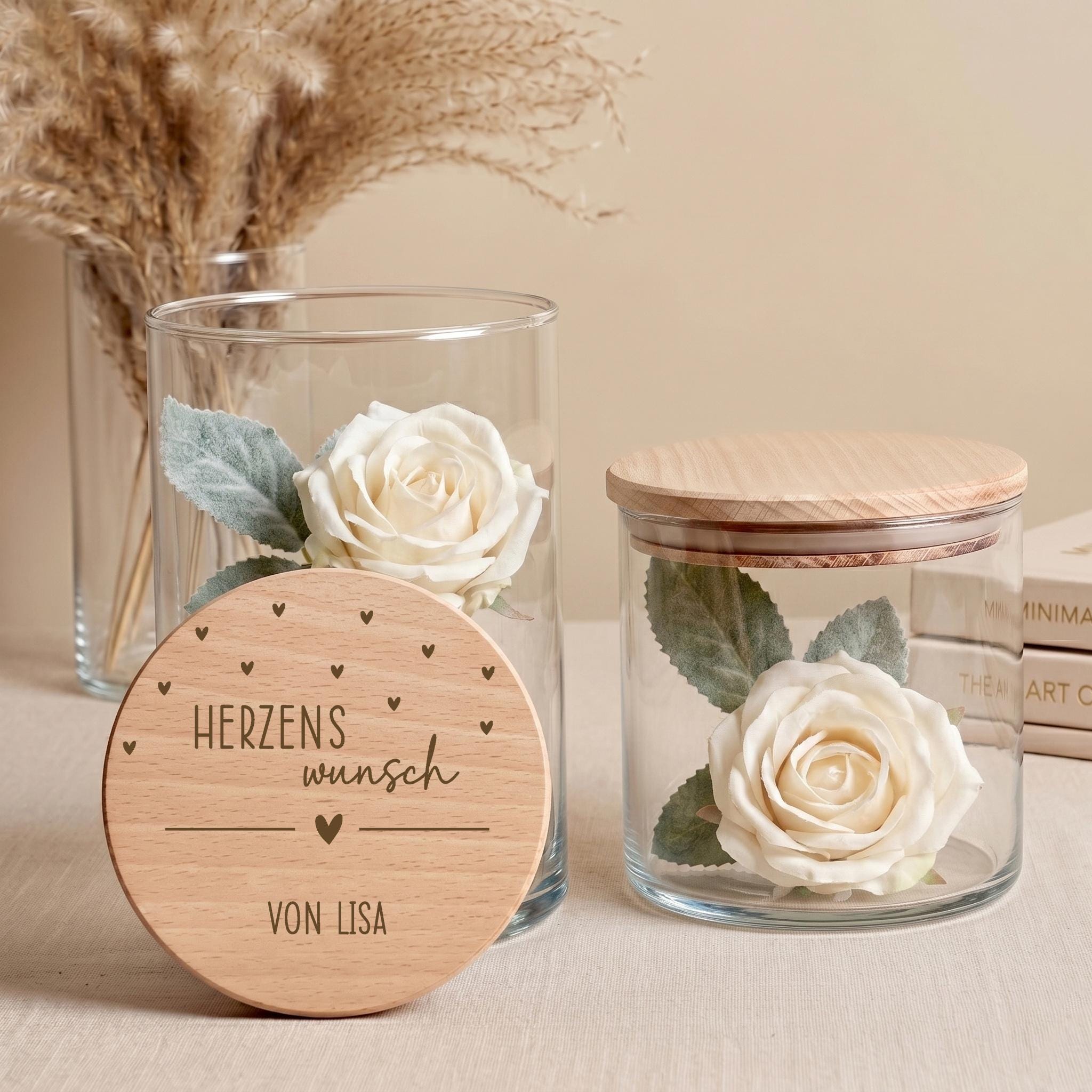 Geschenkidee Freundin als personalisiertes Vorratsglas mit individueller Gestaltung. Dieses Glas eignet sich ideal für Süßigkeiten, kleine Botschaften oder besondere Überraschungen.
