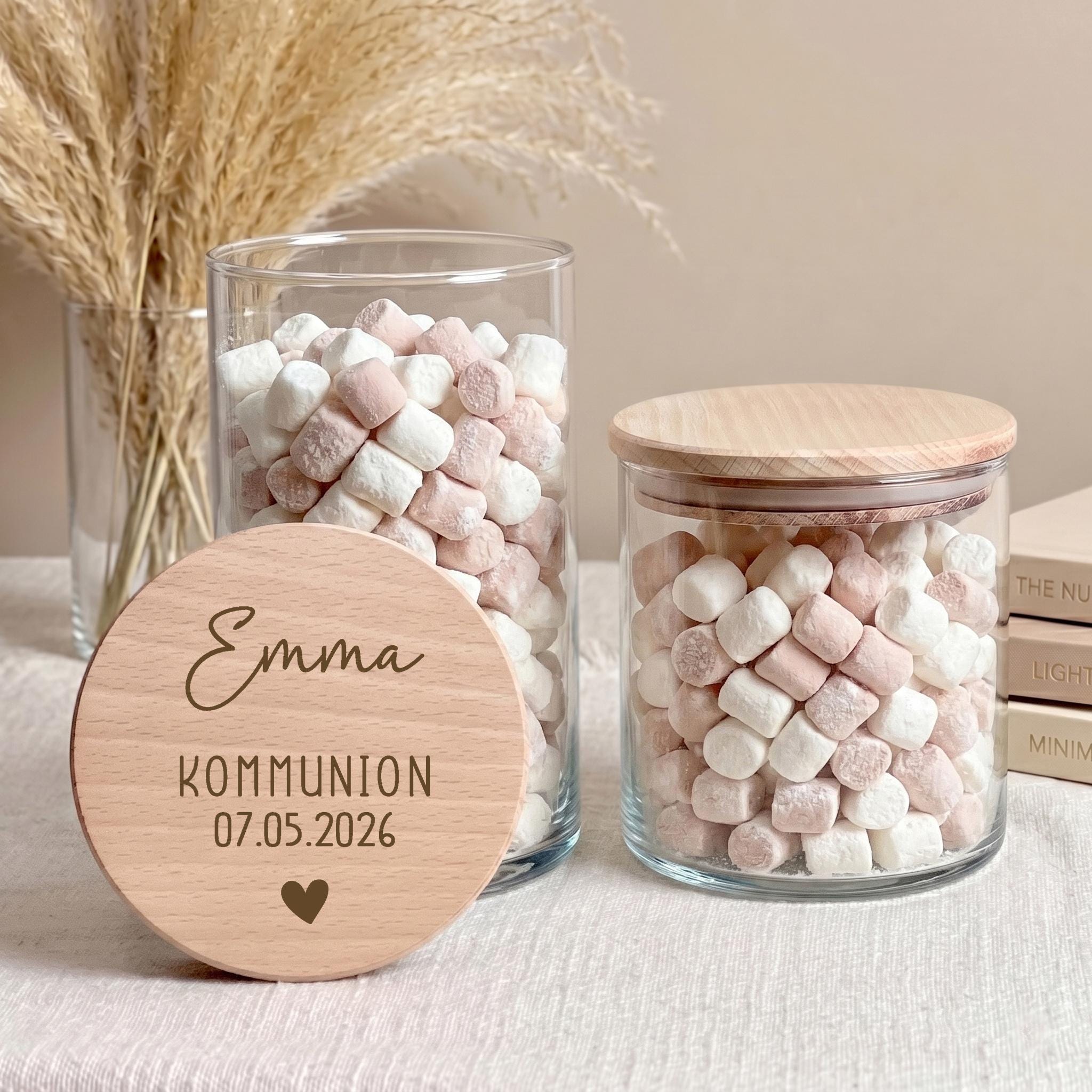 Vorratsglas personalisiert Firmung Junge als kreative Geschenkidee. Das hochwertige Glas mit Name eignet sich perfekt zum stilvollen Geld verschenken zur Firmung, Konfirmation oder Kommunion und ist später vielseitig nutzbar.