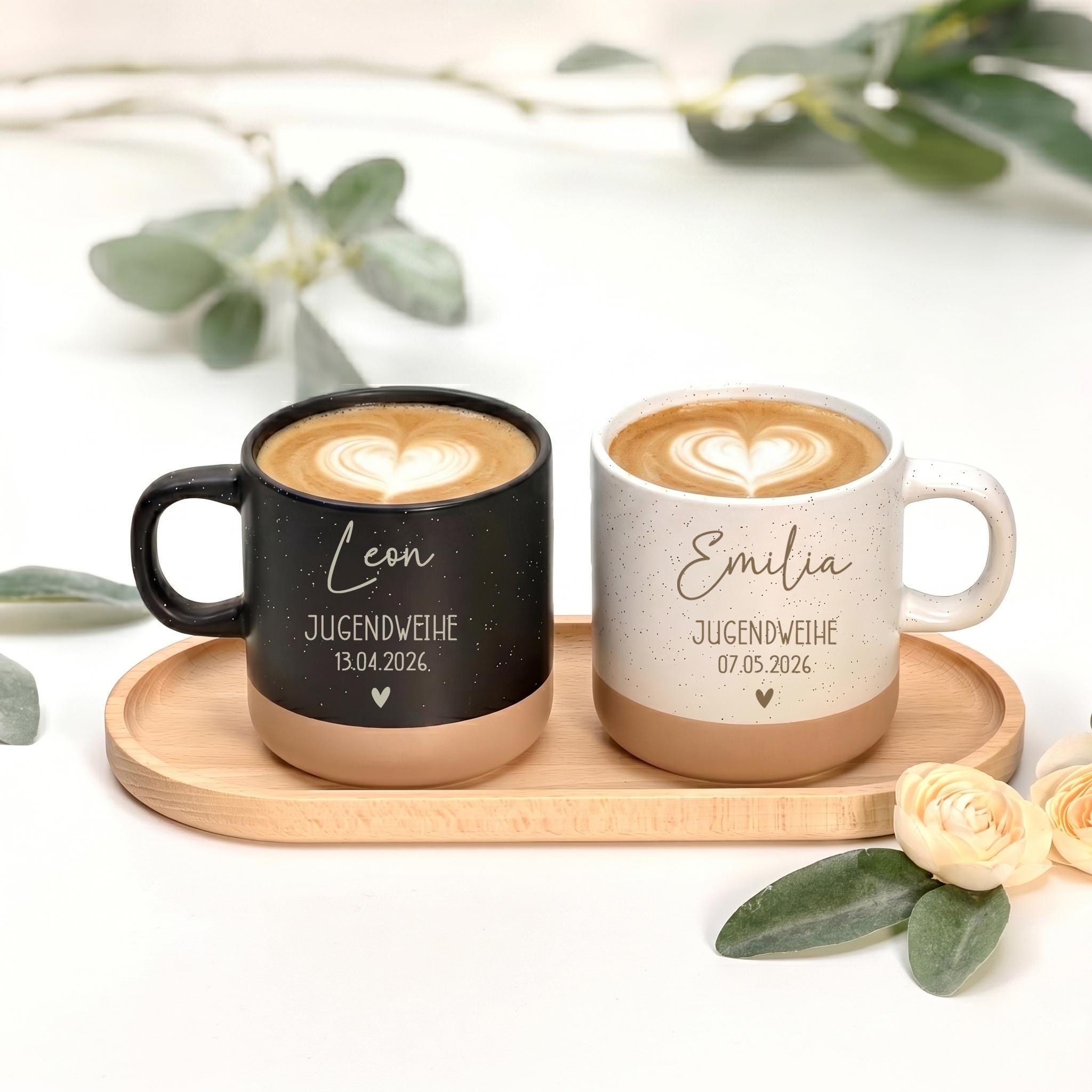 Personalisierte Tasse zur Jugendweihe mit Name als besondere Geschenkidee für Mädchen oder Jungen. Die hochwertige Keramiktasse ist eine schöne Erinnerung an diesen wichtigen Lebensabschnitt und eignet sich perfekt für Kakao, Tee oder Kaffee. Ideal als Geschenk von Eltern, Großeltern, Paten oder Freunden zur Jugendweihe.