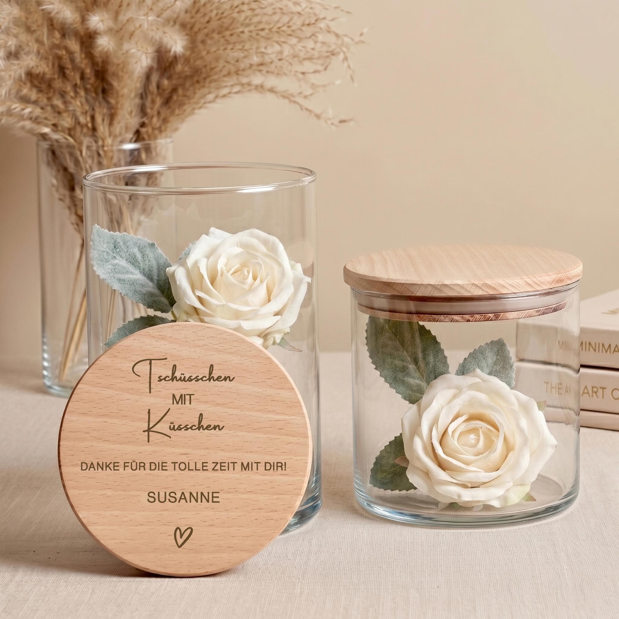 Personalisiertes Vorratsglas für Kollegin als Keksdose mit humorvollem Spruch. Perfekt als Abschied Kollegin Geschenk, Work Bestie Überraschung oder liebevolle Aufmerksamkeit für den letzten Arbeitstag im Büro.