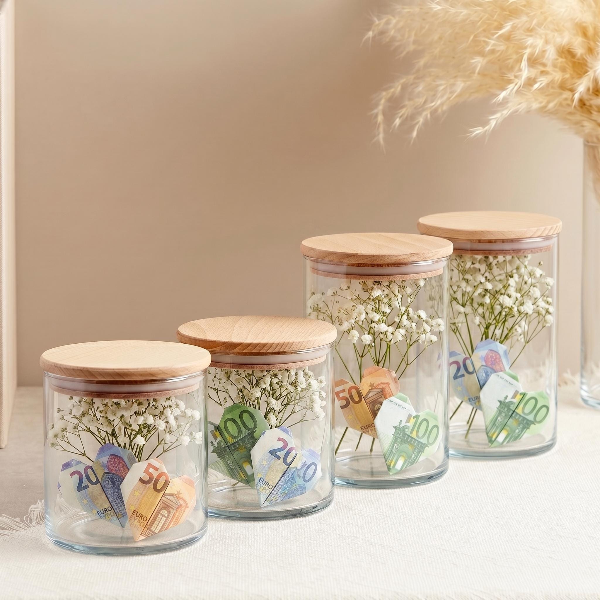 Geldgeschenk Hochzeit | Vorratsglas Personalisiert, Geschenk für Ehepaar, Hochzeitsgeschenk, Geldgeschenk Brautpaar, Kreatives Gastgeschenk