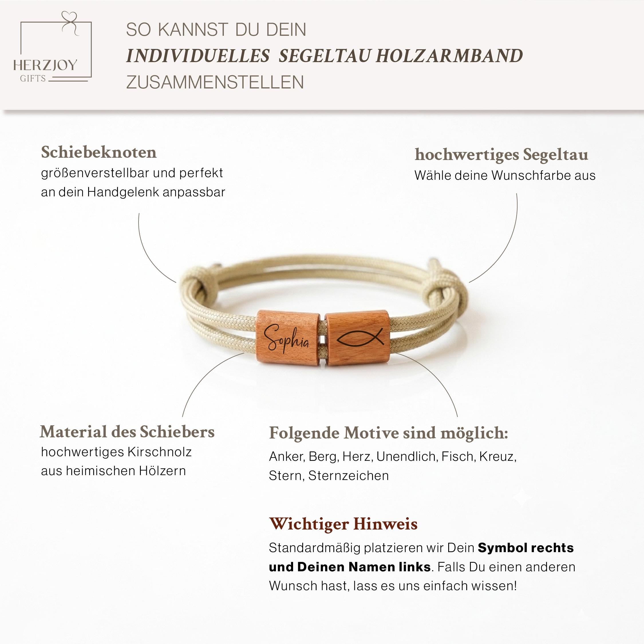 Kinderarmband mit individueller Gravur und Name auf Holz, liebevoll gestaltetes Geschenk für Mädchen und Jungen zur Taufe, Kommunion oder besonderen Erinnerungsmomenten