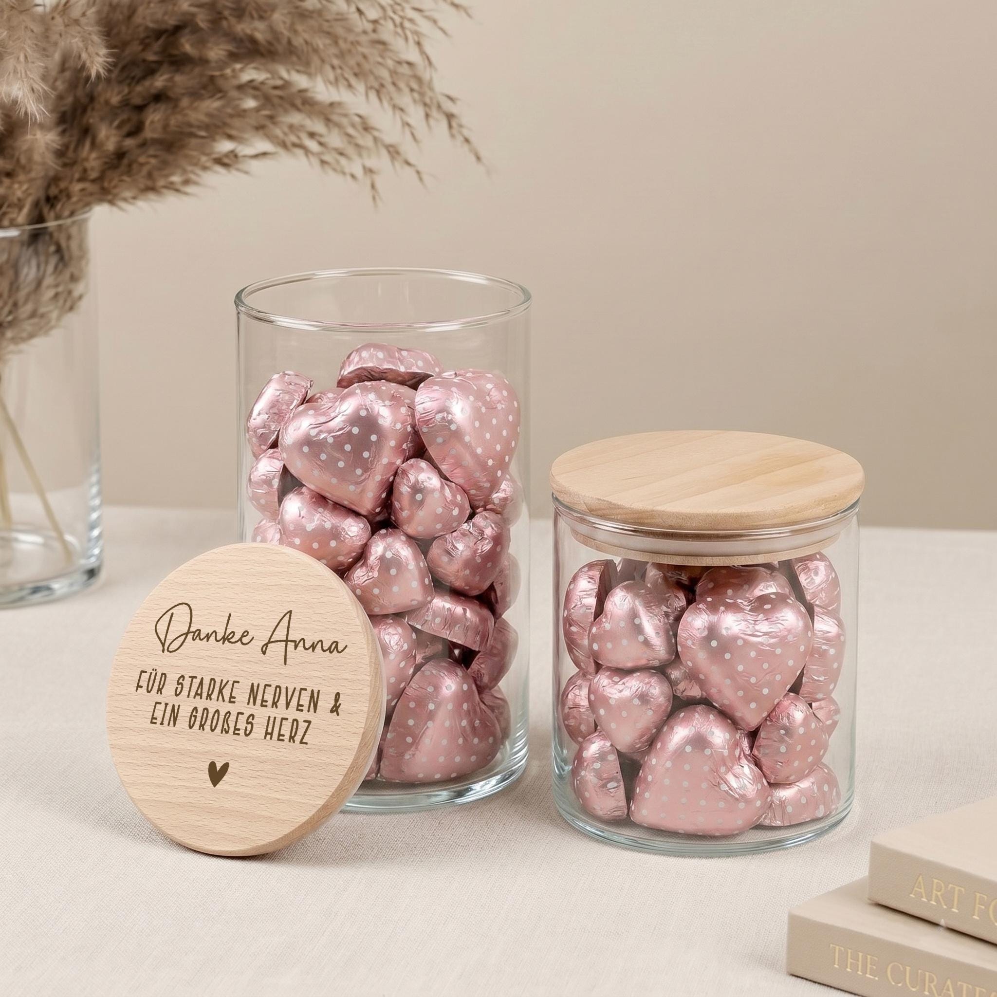 Vorratsglas personalisiert als Abschiedsgeschenk für Kindergarten oder Kita. Ideal als Geschenk für Erzieher, Lehrerin oder Tagesmutter zum Abschied, Ruhestand oder Schuljahresende.