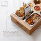 Personalisierte Snackbar für gemütliche Abende im Wohnzimmer mit zwei Gläsern und hochwertiger Verarbeitung, die Funktionalität und modernes Design miteinander kombiniert.