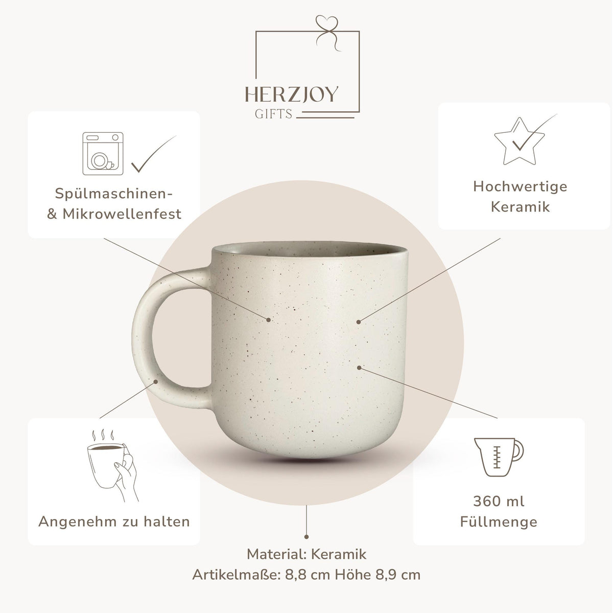 Personalisierte Keramiktasse für Kaffee oder Tee als emotionale Überraschung zur Schwangerschaft. Ideal als Geschenk für werdende Oma, Opa, Mama oder Papa und eine stilvolle Möglichkeit, die Babynews auf kreative Weise zu verkünden.