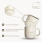 Hochwertige Kaffeetasse mit individueller Personalisierung als Familiengeschenk zur Schwangerschaft oder zu Weihnachten. Die Keramiktasse verbindet modernes Design mit einer persönlichen Botschaft und macht jeden Kaffeemoment zu einer besonderen Erinnerung.