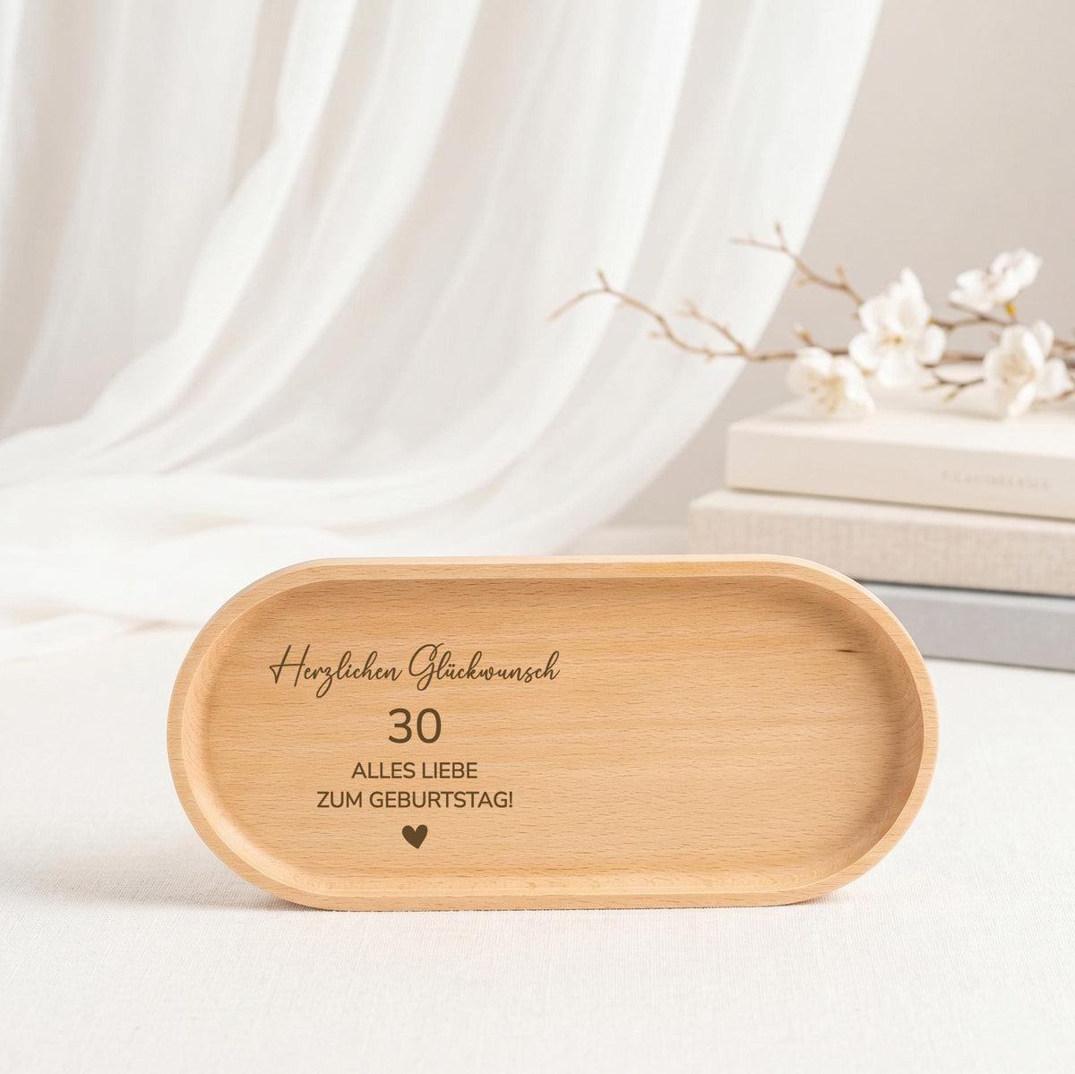 Geschenkset Tasse & Tablett mit Wunschzahl, Geburtstagsgeschenk für Om – HerzJoy