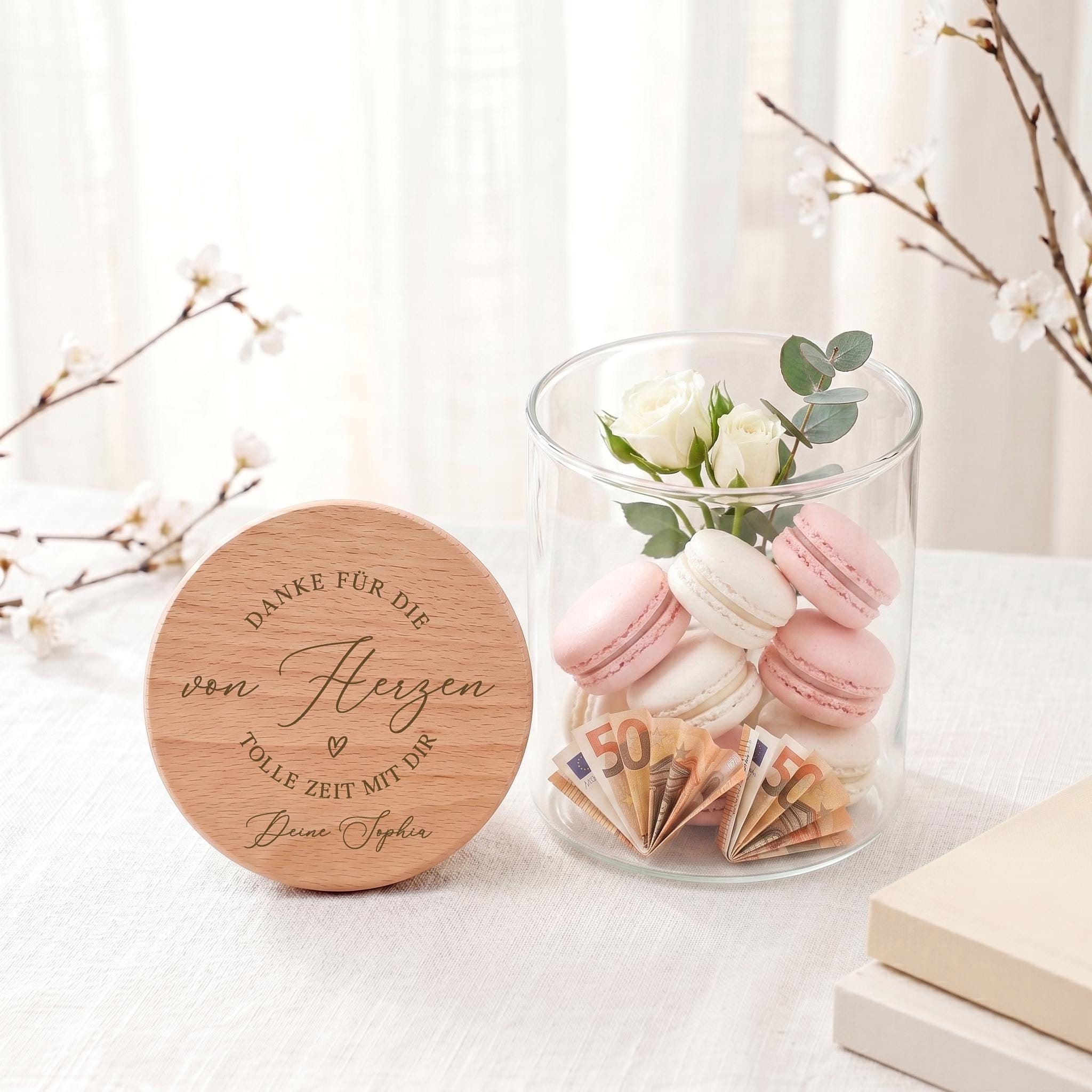 Vorratsglas personalisiert als Abschiedsgeschenk für Kindergarten oder Kita. Ideal als Geschenk für Erzieher, Lehrerin oder Tagesmutter zum Abschied, Ruhestand oder Schuljahresende.
