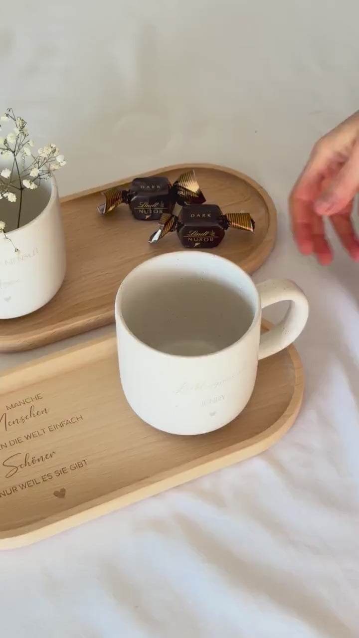 Keramiktasse personalisiert Lieblingsmensch | Kaffeetasse Geschenk für Freundin mit Namen, Weihnachten Muttertag, Abschied Geschenk Kollegin
