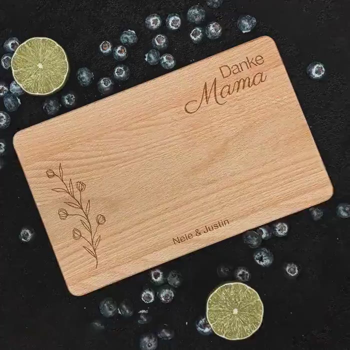 Frühstücksbrettchen mit Gravur | Schneidebrett personalisiert für Mama, Muttertagsgeschenk, Geburtstagsgeschenk Mama, kleines Geschenk