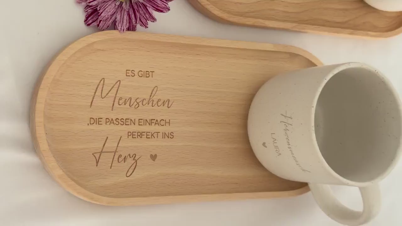 Keramiktasse personalisiert Herzensmensch | Geschenk Freundin Tasse mit Namen Kaffeetasse, Geschenk Mama Tochter, Abschied Geschenk Kollegin