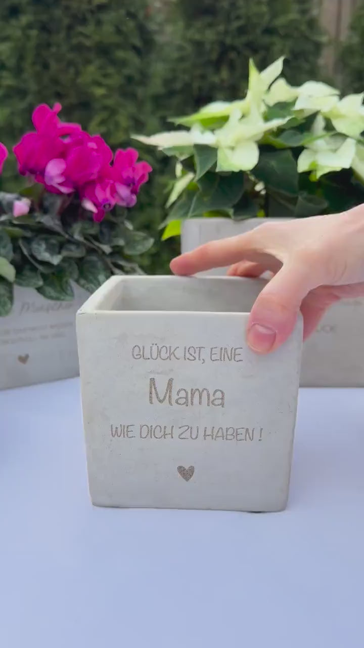 Muttertagsgeschenk Blumentopf in Betonoptik| Blumentopf mit Spruch| Mama Oma | Geschenkidee zum Muttertag|kleines Dankeschön individuell