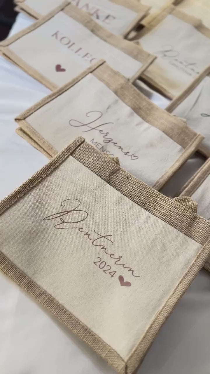 Jutetasche personalisiert für Schwester | Geschenke für Geburtstag, Weihnachten , Freundschaft, Personalisierte Shopper Schwesterherz Tasche