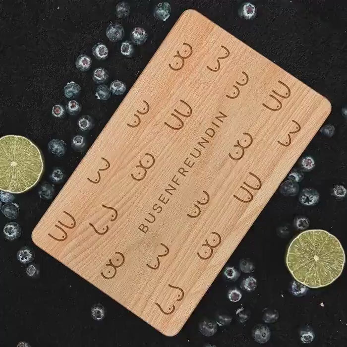 Frühstücksbrett personalisiert Busenfreundin | Lustiges Geschenk für beste Freundin, Holzbrettchen, witzige Geschenkidee Freundschaft